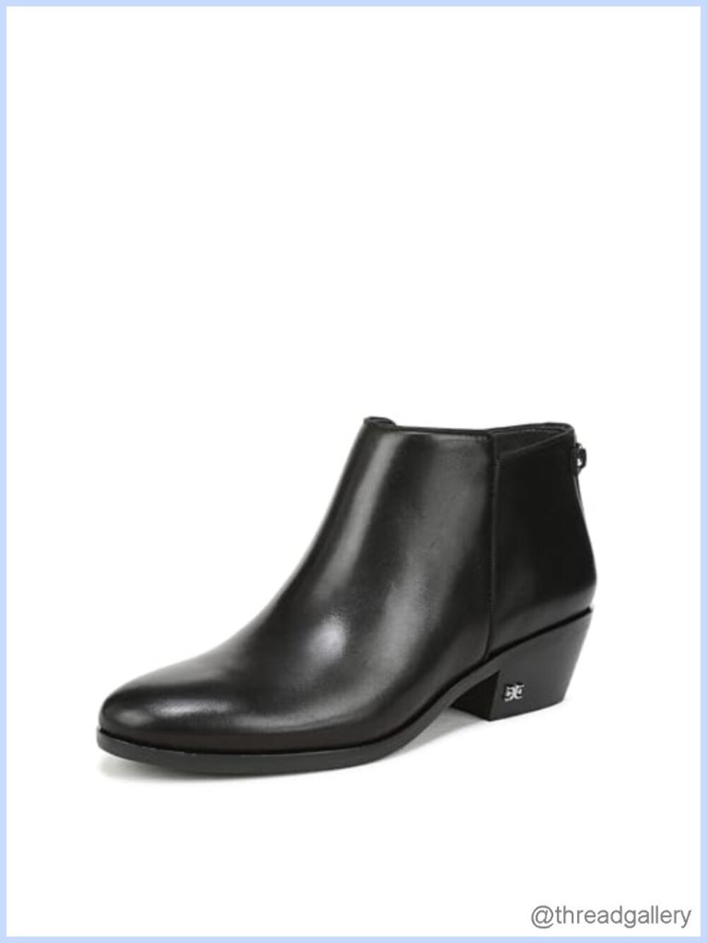 Sam Edelman Petty Ankle Bootie Leather Block Heel Round Toe